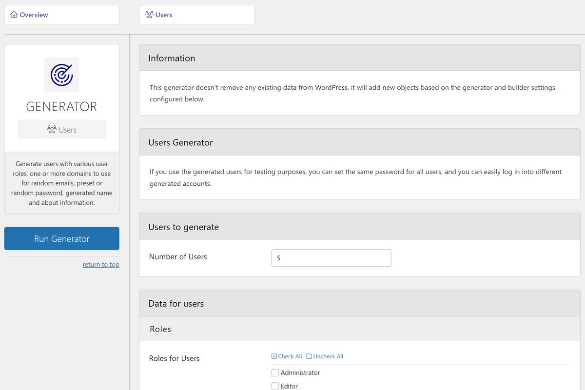 DemoPress builder configuration page with text source and image provider options