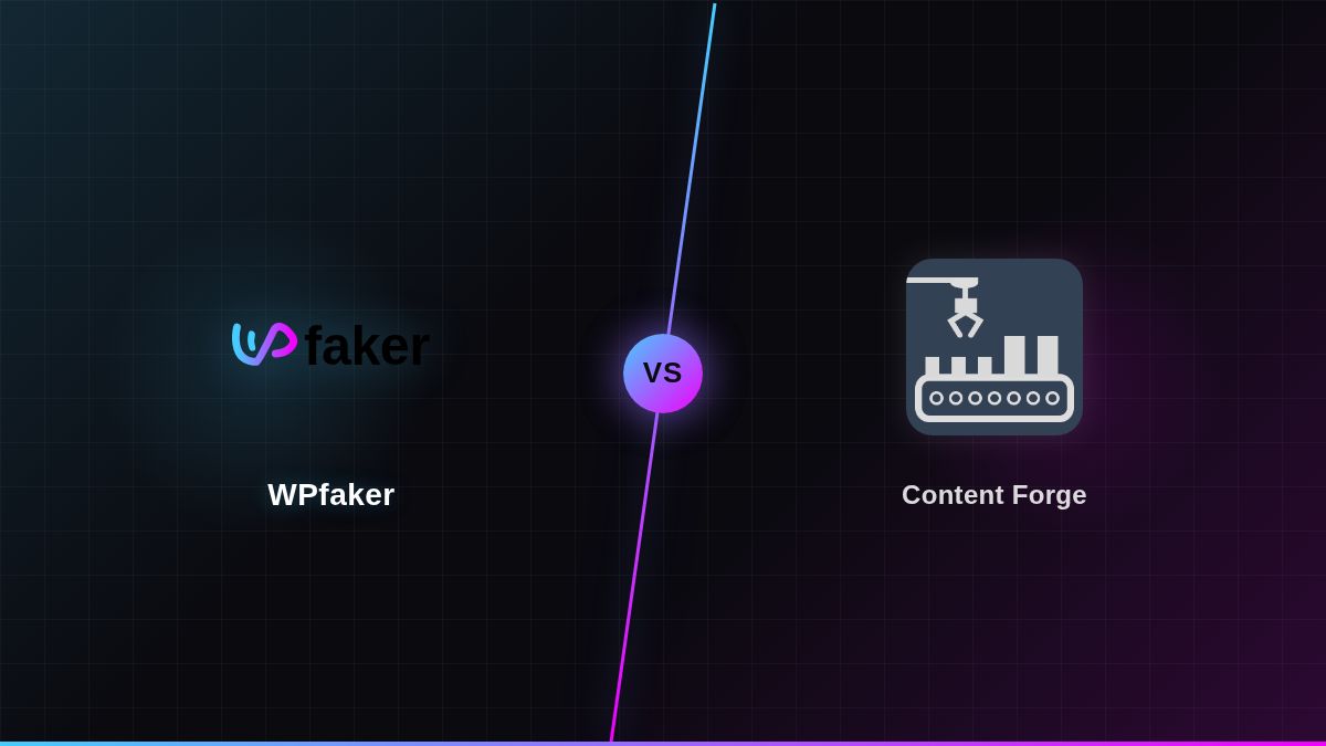 Comparison of WPfaker and Content Forge WordPress plugins
