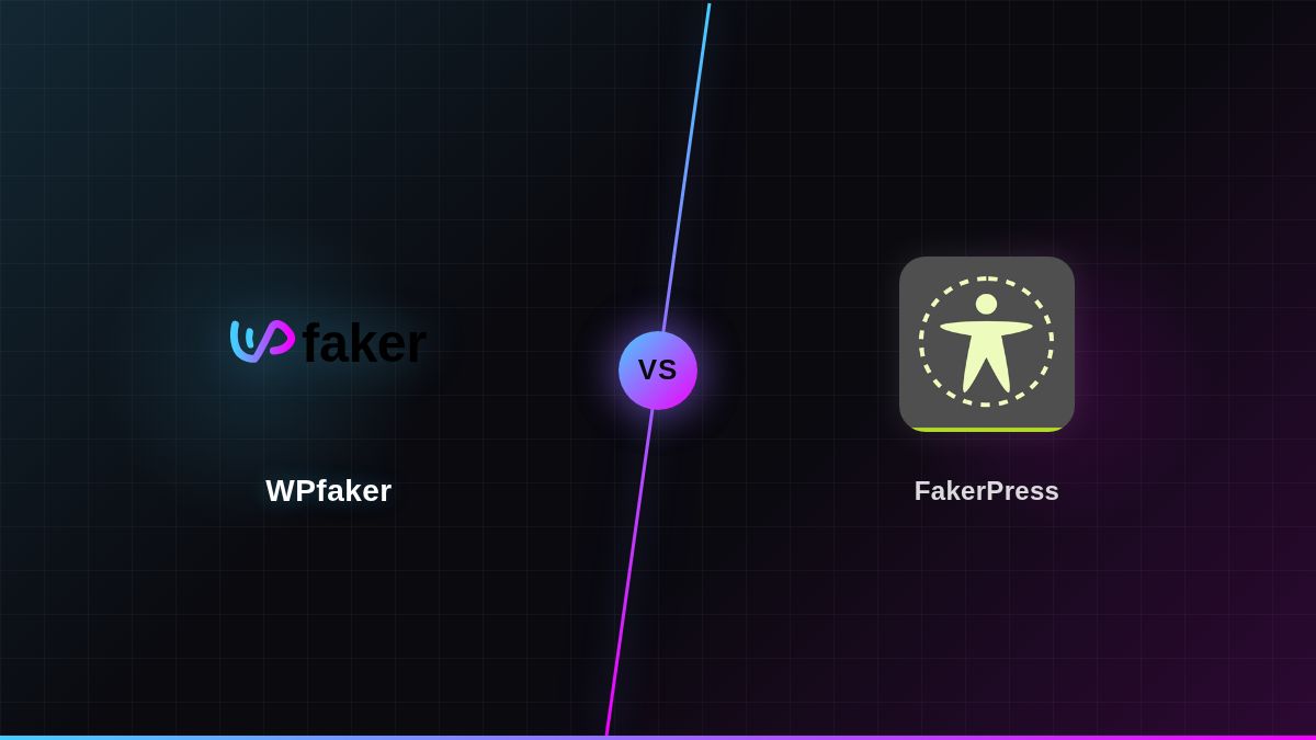 Side-by-side comparison of WPfaker and FakerPress WordPress plugins